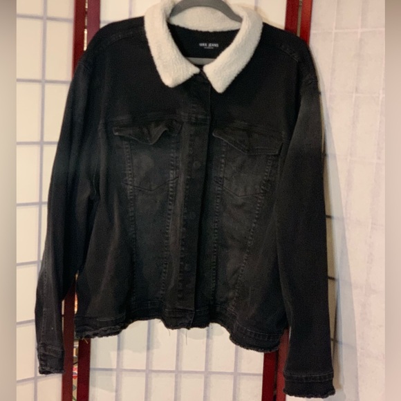 Max Jeans Jackets & Blazers - Max Jeans Black Denim Jacket with Faux Sherpa Collar